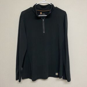 Carhartt Force 1/4 Zip Pullover Shirt Womens XL Long Sleeve Logo Black EUC
